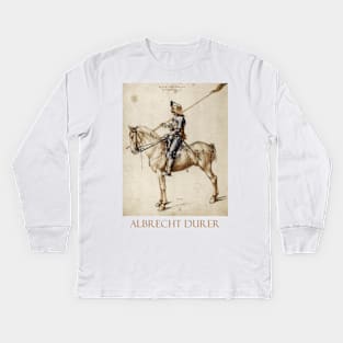 Knight on Horseback (1498) by Albrecht Durer Kids Long Sleeve T-Shirt